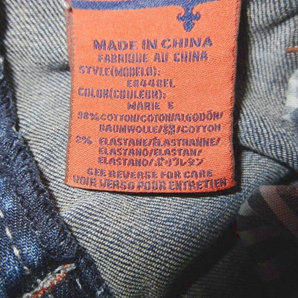 Rock Revival Marie Bootcut Jeans 28x33 Bling Low Rise Flap Pocket Fleur di Lis - Picture 12 of 12